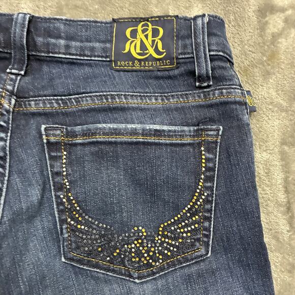 Rock & Republic Jeans Womens Sz.4 Blue Kasandra Mid-rise Boot Cut Denim Pants - Picture 7 of 13